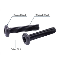 Vis à tête plate en acier au carbone noir oxydé sur mesure, tailles de filetage en pouces M1-M5, vis cruciformes miniatures pour ordinateur