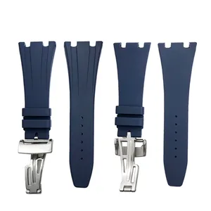 Audemars 피게트 FKM 고무 시트 26170 15710 OFFSHORE 피에트 시계 밴드 스트랩 접는 버클 팔찌 28mm 고무 시계 밴드 - Product Image 1