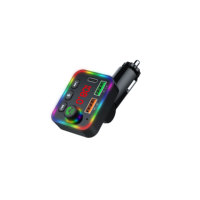 Transmetteur FM Justlink BT 5.3 DSP CVC, chargeur de voiture 3 ports PD USB 3.1A à charge rapide, lecteur MP3, kit mains libres antidérapant, 7 couleurs