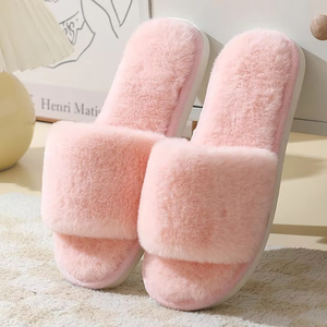 Da <span class=keywords><strong>donna</strong></span> a punta aperta moda interna soffice Fuzzy per pantofole per la primavera inverno Cross Strap Design con funzione di massaggio per uso domestico - Product Image 5