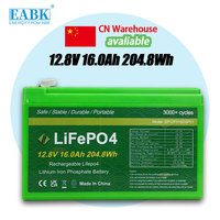 Baterai LiFePO4 12V 16Ah untuk skuter elektrik, Penyimpanan rumah, stasiun daya, baterai Lithium fosfat portabel dengan 3000 + siklus