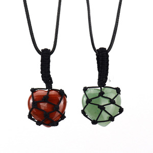 Collar con colgante de cristal de amatista natural en forma de corazón, tejido a mano, en oferta en vivo en TikTok, N703 - Product Image 1