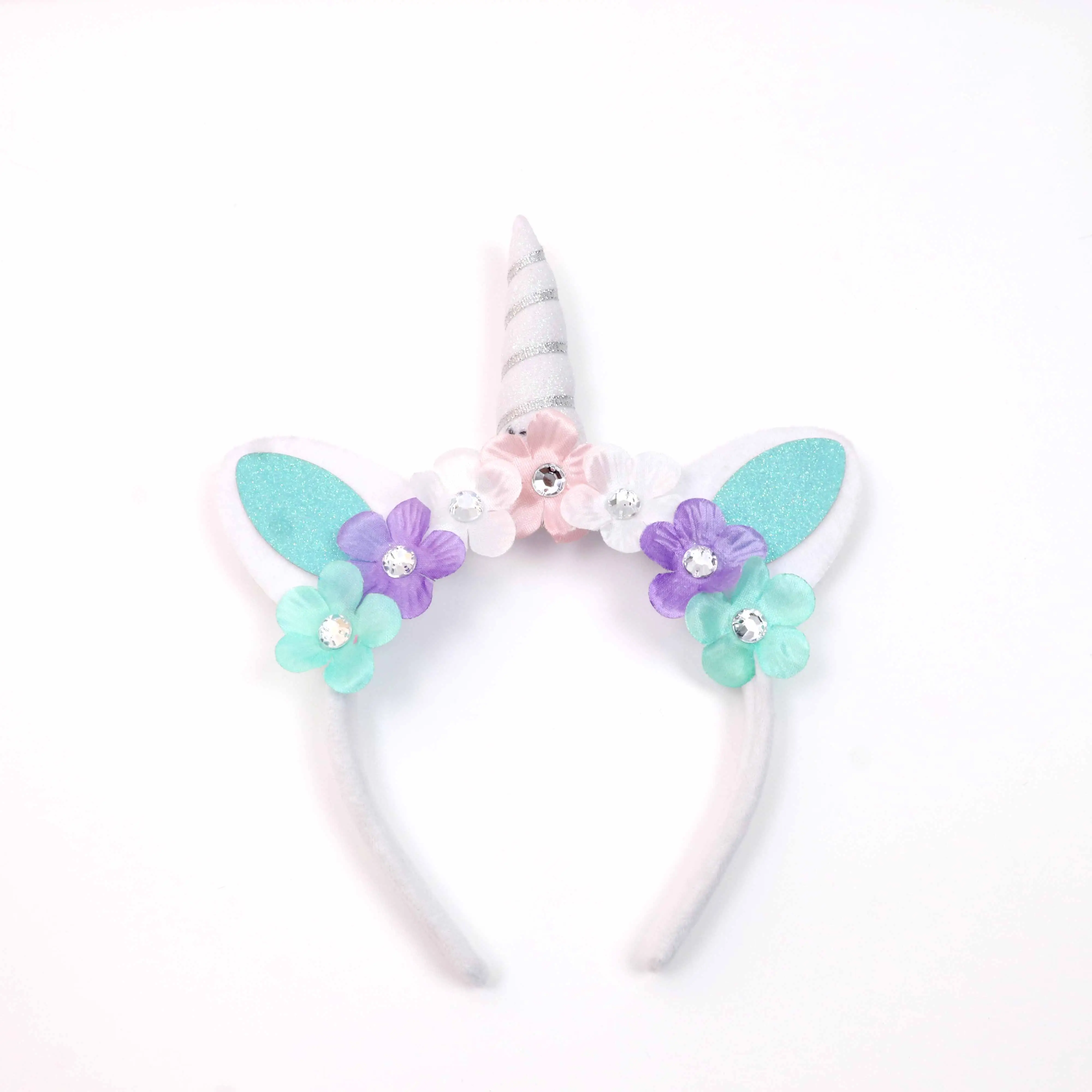 Yifan Bán Hot Glitter Shiny Horse Horn Tai Floral Tóc Ban Nhạc Phong Cách Thời Trang Animal Flower Unicorn Headband Cho Trẻ Em