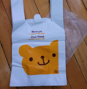 t shirt plastic <b>bags</b> <b>transparent</b> biohazard vest handle plastic <b>bag</b> - Product Image 6