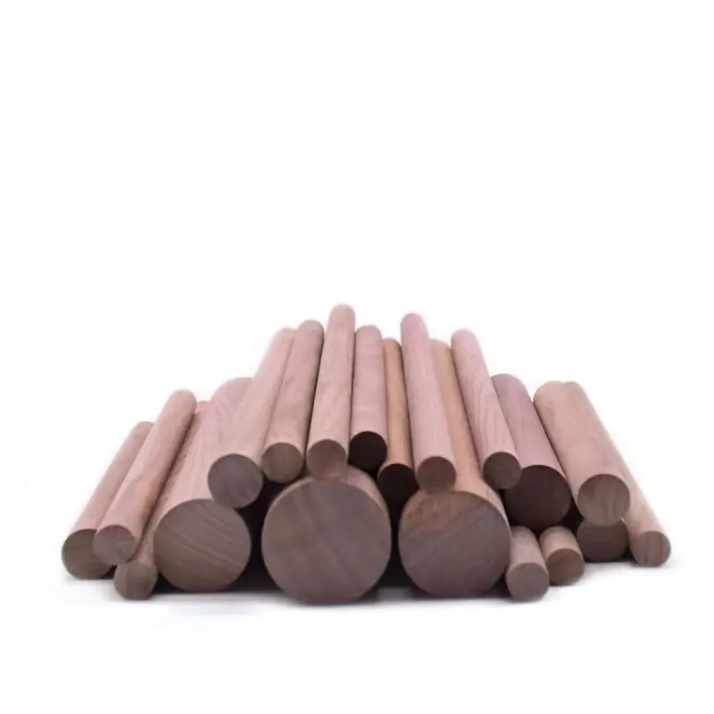 unfinished natural walnut wooden round massage stick hardwood dowel rods craft sticks wholesale diy arts crafts