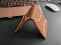 Dompet RFID lipat dua pria, dompet kulit kuda gila buatan tangan untuk Boshiho dengan tema bisbol