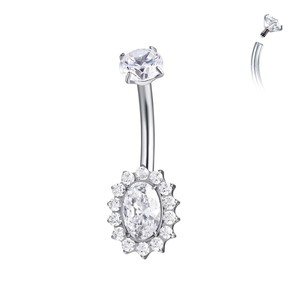 Navel Piercing Sieraden <span class=keywords><strong>Titanium</strong></span> CZ Buikring 14G G23 <span class=keywords><strong>Titanium</strong></span> Navelring Unisex Body Jewelry Fabriekskosten Groothandel - Product Image 3