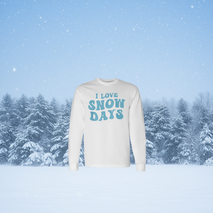T-shirt à manches longues I Love Snow Days pour les amateurs de neige et les enseignants - Product Image 3