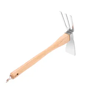 Poignée en bois de haute qualité plantation outils de jardin cultivateur en acier inoxydable houe de jardin houe agricole pour ameublir le sol