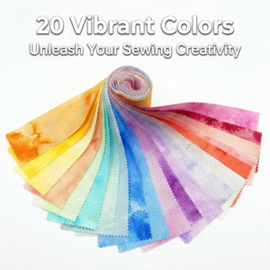 Lot de 20 bandes de tissu en coton pré-découpées 6,5*50cm, couleurs tie-dye, pour <span class=keywords><strong>patchwork</strong></span> tissé, couture, bricolage et décoration - Product Image 2