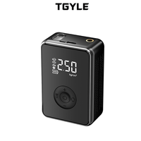 Mini-compresseur d'air électrique sans fil ABS 12V à cylindre unique avec affichage numérique, fonction de batterie externe et chargement USB, noir