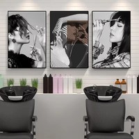 Peinture décorative moderne pour salon de coiffure, affiches et impressions de coiffures pour salon de coiffure, art mural pour porche et salon, Cuadros