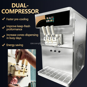 Machine à glace molle à double compresseur 3 saveurs, machine commerciale Pasmo pour coupes de glace Açaï, équipement de glacier - Product Image 4