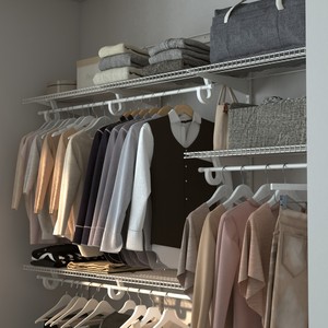 <span class=keywords><strong>Armario</strong></span> de estanterías de alambre para ropa de pared de habitación barata, sistema de estantes de alambre galvanizado independiente para dormitorio - Product Image 2
