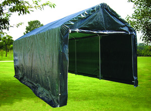 Auvent de <span class=keywords><strong>voiture</strong></span> durable pare-soleil coupe-vent, tente de carport pour la sécurité du véhicule, cadre en métal, <span class=keywords><strong>bois</strong></span> traité sous pression naturel - Product Image 3