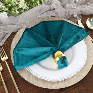 Handmade Velvet <b>Linen</b> Napkins 20*20'' High Quality Custom Size Fabric Embroidered Flannel <b>Cloth</b> <b>Table</b> Placemat for Weddings - Product Image 2