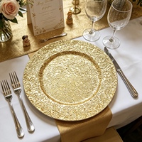 Assiettes de Présentation Dorées en Plastique de Luxe Tendance pour Mariages et Événements – Vente en Gros