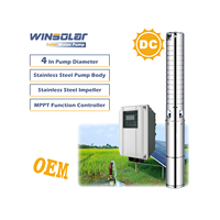 Système de pompe submersible à eau solaire DC à tête haute de 4 pouces en acier inoxydable pour l'irrigation agricole
