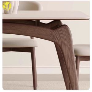 طقم طاولة طعام من خشب الدردار الكريمي الاسكندنافي لـ 6 أشخاص مع كراسي ذات ظهر منحني - Product Image 6