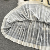 Hepburn Style français début d'automne mode robe peinture à l'encre impression couture tricotée plissée longue robe