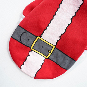 Cute Animal Christmas Pet <b>Clothes</b> Red With Black Belt Cotton-Padded Coats <b>For</b> <b>Cats</b> And Dogs - Product Image 5