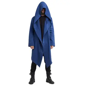 OEM Custom Design Men Hooded Sweatshirts Black Hip Hop Mantle Hoodies Fashion Jacket long Sleeves Cloak Man's Coats Outwear
