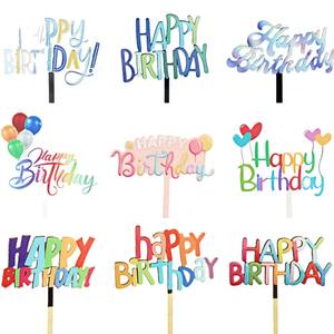 Decoración de Pastel de Cumpleaños Acrílica Impresa Ins <span class=keywords><strong>Fengcai</strong></span>, Adornos de Pastel de Cumpleaños Coloridos UV Directamente del Fabricante - Product Image 5