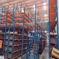 Étagères de mezzanine multi-niveaux robustes et personnalisables à 2 niveaux, en acier durable, revêtement en poudre métallique, solutions de stockage haute capacité