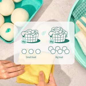Boules de séchage en laine <span class=keywords><strong>Natulim</strong></span>, lot de 6, adoucissant naturel réutilisable pour le linge, réduit le temps de séchage et les plis, écologique, sans plastique - Product Image 6