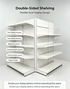 Heavy Duty Gondola Supermarket Shelving 6 Tier Metal Grid <b>Rack</b> With Back Freestanding Retail Store Display <b>Shelves</b> Epoxy Coated - Product Image 6