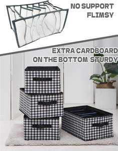 Cajas de Almacenamiento Plegables y Apilables para Armario, Organizador de Cajones, Cesta de Almacenamiento de Tela Personalizada para Escritorio - Product Image 5