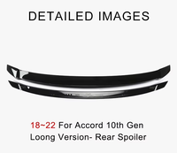 Aileron arrière en forme d'aile ABS personnalisable pour Honda Accord 18 + TR Style usine vente en gros Kit de carrosserie