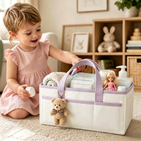 Panier de rangement portable personnalisé pour couches et jouets de bébé, organisateur de cadeaux de naissance, support pour essentiels de nurserie nouveau-né