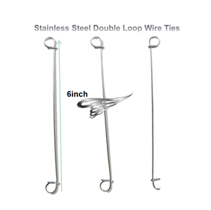 Attaches pour barres d'armature en acier inoxydable de 6 pouces, calibre 16 |   1000 pièces de boucles doubles pour clôtures en béton, projets extérieurs - Product Image 2