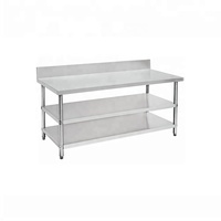 Plan de travail en acier inoxydable 3 couches 201/304 avec revêtement autonettoyant, capacité robuste, modulaire et extensible pour cuisines commerciales