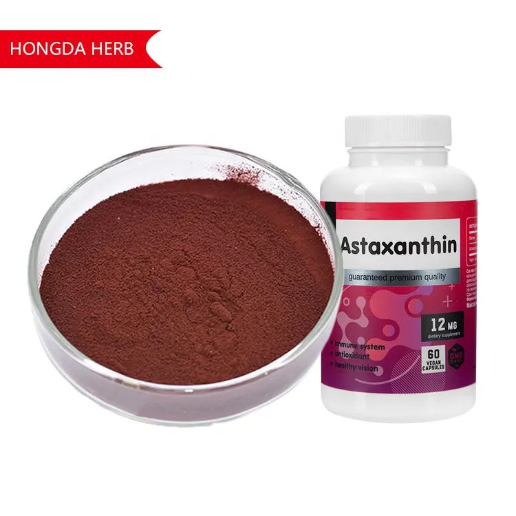 Hongda Factory Supply Haematococcus Pluvialis Extract Natural Astaxanthin Price 1kg Astaxanthin Powder