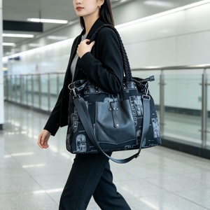 2026 trendy handbag women Leopard print shoulder bag fashion braded handle Women's Denim Shoulder Bag With Letter printing - Product Image 2