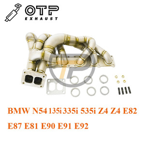 Tuyau d'échappement OTP pour <span class=keywords><strong>BM</strong></span> * N54 Z4 <span class=keywords><strong>135i</strong></span> 335i 535i E82 E87 E81 E90 E91 E92 Collecteur double défilement avec bride de Port Wastegate V44 - Product Image 2