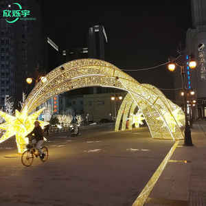 Décoration de Noël, grande arche <span class=keywords><strong>LED</strong></span>, blanc chaud, grande étoile <span class=keywords><strong>filante</strong></span>, lumières Morif pour la décoration de parc, vacances - Product Image 6