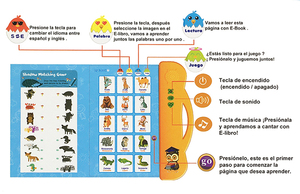 Nuevo Libro Electrónico en español <span class=keywords><strong>e</strong></span> inglés para niños, juguete de aprendizaje de Educación Temprana, libro de Audio, lectura de puntos, lector electrónico pequeño para niños - Product Image 3