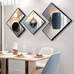 Horloge murale en métal de forme rectangulaire moderne, horloge murale décorative de style café américain <span class=keywords><strong>pour</strong></span> la décoration de la maison - Product Image 4