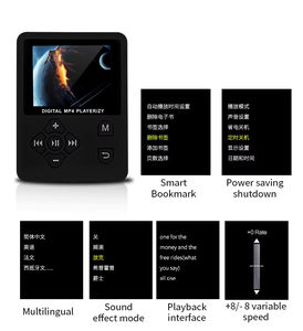 Reproductor de música portátil de 18 pulgadas, operación con botones, grabadora de voz, compatible con tarjeta TF de 32GB, reproductor de Audio multiformato para deportes al aire libre - Product Image 6