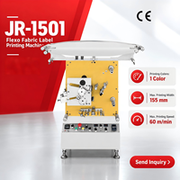 Machine d'impression d'étiquettes flexo CE approuvée JR-1501, couleur unique, largeur maximale 155 mm, équipement d'impression d'étiquettes pour vêtements en tissu