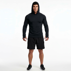 Men <b>Hooded</b> Long Sleeve Training Top Comfortable Sportswear <b>Shirt</b> - Product Image 1