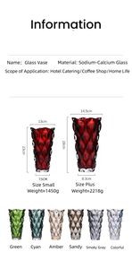 Florero de cristal grueso de lujo de alta calidad de estilo nórdico, florero de suelo en relieve de onda Hexagonal para boda, característica hidropónica - Product Image 2