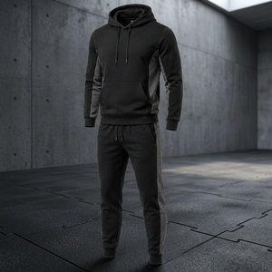 Custom <b>Mens</b> Cotton Fleece Tracksuit <b>Pullover</b> Hoodie Jogger Set Wholesale Athletic Streetwear Private Label Sweat Suit - Product Image 2