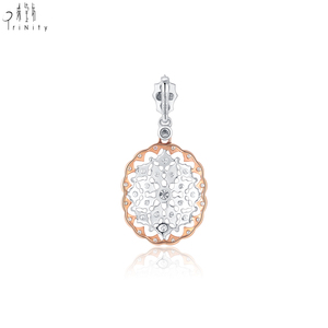Newest Products Vintage Antique Lace Craft Shiny Exquisite Pendant Jewelry Handmade Real Natural Diamonds 18K Solid Gold Pendant - Product Image 2