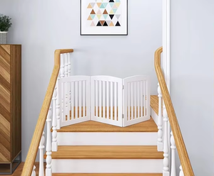 24 "alto 3 pannelli bianco in legno Freestanding pieghevole porta per cani Extra ampio box con scale e porta - Product Image 6