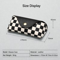 Estuche para Gafas de Sol a Cuadros con Logotipo Personalizado, Porta Gafas de Cuero Suave en Forma de U, Cierre a Presión, Funda Protectora, Fábrica OEM