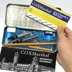 Wholesale Metal Oxford Mathematics Geometry Tin Box Stationery <b>Set</b> 13 Piece <b>Set</b> for Grade Students - Product Image 3